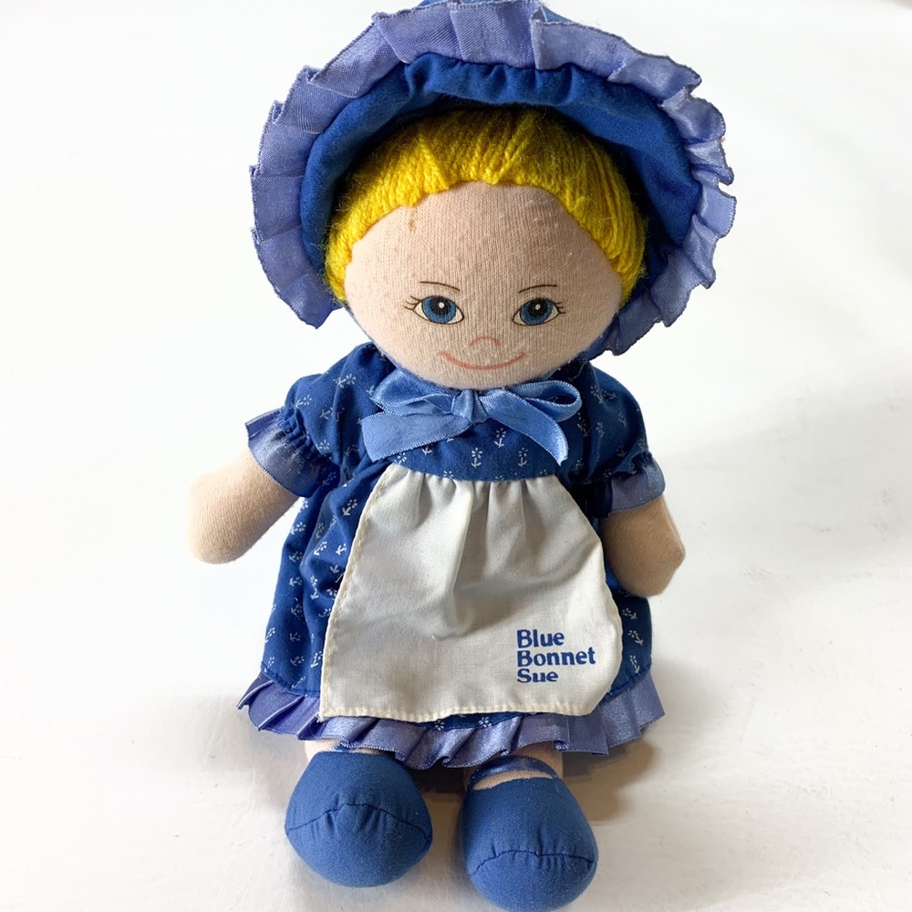 1986 Vintage Dakin Blue Bonnet Sue 11" Doll Nabisco Advertising Cloth Doll